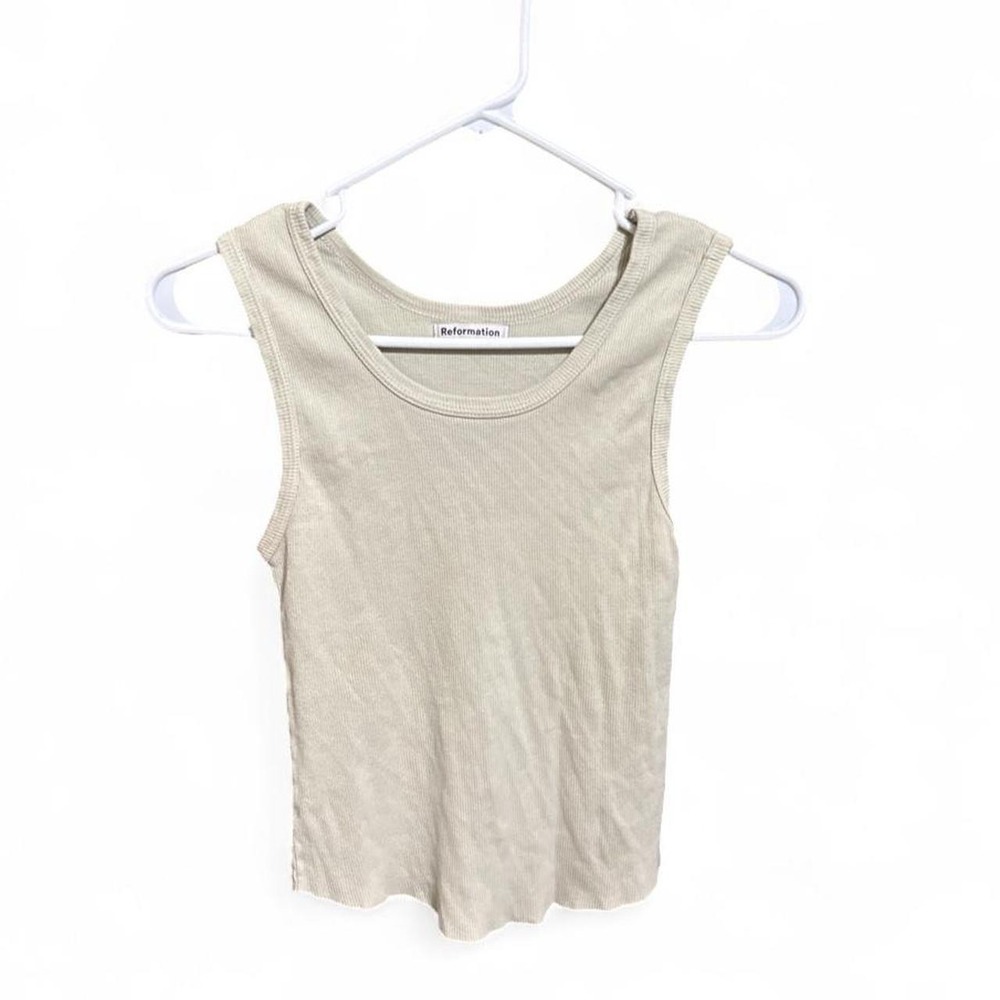 Reformation - light green ribbed tank top - XS